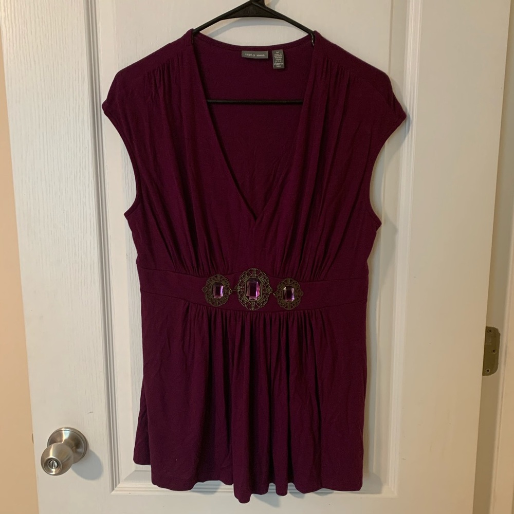 Apt. 9 Beautiful Jeweled Vneck Blouse Work Top